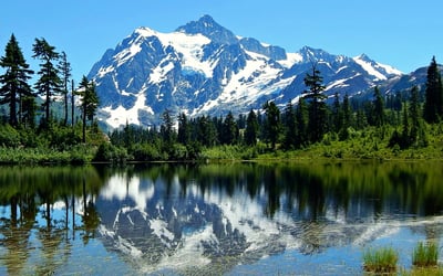 Mount Shuksan in Washington, a major prominence peak with 4,405 ft of prominence